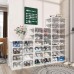ANTBOX Portable Shoe Rack Organizer, Stackable Sneaker Organizer Cabinet with Magnetic Door, Folding Design, Clear Plastic Storage Container, 6 Tier 12 Pairs (Clear) - ST2-D6