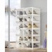 ANTBOX Portable Shoe Rack Organizer, Stackable Sneaker Organizer Cabinet with Magnetic Door, Folding Design, Clear Plastic Storage Container, 6 Tier 12 Pairs (Clear) - ST2-D6