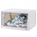 2-Pack Stackable Shoe Box, Sneaker Storage Organizer with Drawer Pull-Out Sliding, Side View