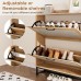 2-Tier Rattan Shoe Cabinet, Modern Wooden Shoe Storage Organizer with Flip Drawers, Adjustable Shelves & Metal Base, Entryway Shoe Rack with Top Shelf for Hallway, Living Room, Light Oak 2-Tier Rattan Shoe Cabinet, Modern Wooden Shoe Storage Organizer with Flip Drawers, Adjustable Shelves & Metal Base, Entryway Shoe Rack with Top Shelf for Hallway, Living Room, Light Oak