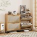 2-Tier Rattan Shoe Cabinet, Modern Wooden Shoe Storage Organizer with Flip Drawers, Adjustable Shelves & Metal Base, Entryway Shoe Rack with Top Shelf for Hallway, Living Room, Light Oak 2-Tier Rattan Shoe Cabinet, Modern Wooden Shoe Storage Organizer with Flip Drawers, Adjustable Shelves & Metal Base, Entryway Shoe Rack with Top Shelf for Hallway, Living Room, Light Oak