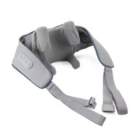 Wireless Neck and Shoulder Massager, 6-Head Kneading Massager with Strong Motor, Flexible Heads for Neck, Back, Shoulders (Grey)