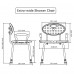 Heavy Duty Shower Chair with Armrests, Back Support, 5 Adjustable Height, 300lb Weight Capacity for Seniors, Elderly, Handicap Disabled, Pregnant, Adults - BIG001