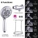 Shower Head, 6-Settings 4.8" High Pressure Handheld Showerhead with 2.45M Shower Hose, Shower Bracket with Brass Ball Joint (Chrome)