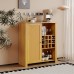Sideboard Cabinet, Accent Storage Cabinet with Adjustable Shelves, Wine Rack for Home, Kitchen, Dining Room - SMT-WR034OAK