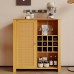 Sideboard Cabinet, Accent Storage Cabinet with Adjustable Shelves, Wine Rack for Home, Kitchen, Dining Room - SMT-WR034OAK