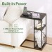 ODIKA Side Table, Under Seating Table with Integrated Power, Adjustable C-Shaped End Table for Home, Living Room, Bedroom (Black) - ET-CS-GY-81822