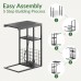 ODIKA Side Table, Under Seating Table with Integrated Power, Adjustable C-Shaped End Table for Home, Living Room, Bedroom (Black) - ET-CS-GY-81822