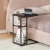 ODIKA Side Table, Under Seating Table with Integrated Power, Adjustable C-Shaped End Table for Home, Living Room, Bedroom (Black) - ET-CS-GY-81822