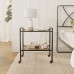 ODIKA 2-Tier Side Table, Rolling End Table with Glass Top, Rolling Wheels for Home, Living Room, Bedroom - ET-GT-WL-101023