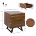 ODIKA Side Table, Cartography Cube Side Table with 2 Drawers for Home, Living Room, Bedroom - ET-PT-BR-81023 