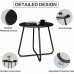 Outdoor Side Table, Round Modern Metal Side Table End Table for Home, Garden, Balcony, Yard (Black) - QFT-WFST016BL