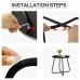Outdoor Side Table, Round Modern Metal Side Table End Table for Home, Garden, Balcony, Yard (Black) - QFT-WFST016BL