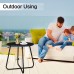 Outdoor Side Table, Round Modern Metal Side Table End Table for Home, Garden, Balcony, Yard (Black) - QFT-WFST016BL