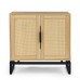 31.5 inch Sideboard Buffet Cabinet, Accent Storage Cabinet with Rattan Doors, Adjustable Shelf, Steel Legs for Home, Dining Room, Living Room (Brown) - CYX2321-02
