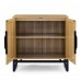 31.5 inch Sideboard Buffet Cabinet, Accent Storage Cabinet with Rattan Doors, Adjustable Shelf, Steel Legs for Home, Dining Room, Living Room (Brown) - CYX2321-02