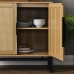 31.5 inch Sideboard Buffet Cabinet, Accent Storage Cabinet with Rattan Doors, Adjustable Shelf, Steel Legs for Home, Dining Room, Living Room (Brown) - CYX2321-02