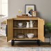 31.5 inch Sideboard Buffet Cabinet, Accent Storage Cabinet with Rattan Doors, Adjustable Shelf, Steel Legs for Home, Dining Room, Living Room (Brown) - CYX2321-02