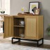 31.5 inch Sideboard Buffet Cabinet, Accent Storage Cabinet with Rattan Doors, Adjustable Shelf, Steel Legs for Home, Dining Room, Living Room (Brown) - CYX2321-02