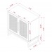 31.5 inch Sideboard Buffet Cabinet, Accent Storage Cabinet with Rattan Doors, Adjustable Shelf, Steel Legs for Home, Dining Room, Living Room (White) - CYX2321-W