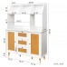 Sideboard Cabinet, Buffet Cabinet with Rattan Doors, 3 Drawers, Open Shelves for Home, Entryway, Dining Room - SMT-WR033W