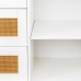Sideboard Cabinet, Buffet Cabinet with Rattan Doors, 3 Drawers, Open Shelves for Home, Entryway, Dining Room - SMT-WR033W