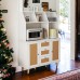 Sideboard Cabinet, Buffet Cabinet with Rattan Doors, 3 Drawers, Open Shelves for Home, Entryway, Dining Room - SMT-WR033W