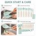 12 PCS Silicone Utensils Set with Plastic Holder, Heat Resistant Silicone Kitchen Tools with Wooden Handles 