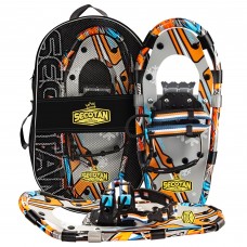 Kids Snowshoes, 17 inch Lightweight Aluminum Snowshoes with Bag for Kids, Youth 6-12 Years Old (Orange)