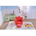 Kids Children Diamond Crown PU Leather Sofa Set with Footstool  - Red - MSF15