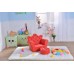 Kids Children Diamond Crown PU Leather Sofa Set with Footstool  - Red - MSF15