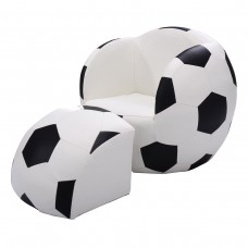 Kids Children Soccer Theme Chair Armchair Sofa with Ottoman Furniture Set