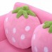 Children Kids Double Seat Sofa Furniture Set with Strawberry Pillows - Pink