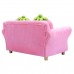 Children Kids Double Seat Sofa Furniture Set with Strawberry Pillows - Pink