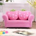 Children Kids Double Seat Sofa Furniture Set with Strawberry Pillows - Pink