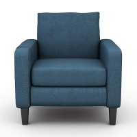 MECOR Single Sofa Chair, Accent Upholstered Armchair with Thick Padded Back Cushion, Modern Fabric Side Chair for Living Room, Bedroom, Office