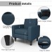 MECOR Single Sofa Chair, Accent Upholstered Armchair with Thick Padded Back Cushion, Modern Fabric Side Chair for Living Room, Bedroom, Office