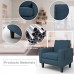 MECOR Single Sofa Chair, Accent Upholstered Armchair with Thick Padded Back Cushion, Modern Fabric Side Chair for Living Room, Bedroom, Office