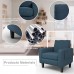 MECOR Single Sofa Chair, Accent Upholstered Armchair with Thick Padded Back Cushion, Modern Fabric Side Chair for Living Room, Bedroom, Office