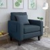 MECOR Single Sofa Chair, Accent Upholstered Armchair with Thick Padded Back Cushion, Modern Fabric Side Chair for Living Room, Bedroom, Office