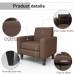 MECOR Single Sofa Chair, Accent Upholstered Armchair with Thick Padded Back Cushion, Modern Fabric Side Chair for Living Room, Bedroom, Office
