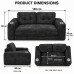 Loveseat Sofa, Black Corduroy Couch with 2 Cup Holders Loveseat Sofa, Black Corduroy Couch with 2 Cup Holders