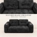 Loveseat Sofa, Black Corduroy Couch with 2 Cup Holders Loveseat Sofa, Black Corduroy Couch with 2 Cup Holders