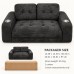 Loveseat Sofa, Black Corduroy Couch with 2 Cup Holders Loveseat Sofa, Black Corduroy Couch with 2 Cup Holders