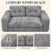 Loveseat Sofa, Black Corduroy Couch with 2 Cup Holders Loveseat Sofa, Black Corduroy Couch with 2 Cup Holders