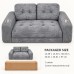 Loveseat Sofa, Black Corduroy Couch with 2 Cup Holders Loveseat Sofa, Black Corduroy Couch with 2 Cup Holders