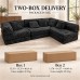 Modular Floor Sofa, Black Textured Sectional Couch, 5 Pillows Modular Floor Sofa, Black Textured Sectional Couch, 5 Pillows