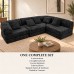 Modular Floor Sofa, Black Textured Sectional Couch, 5 Pillows Modular Floor Sofa, Black Textured Sectional Couch, 5 Pillows