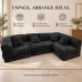Modular Floor Sofa, Black Textured Sectional Couch, 5 Pillows Modular Floor Sofa, Black Textured Sectional Couch, 5 Pillows