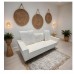 82" inch Modern Sofa, 2 Seater Modular Sofa with Extra Wide Armrests & 4 Throw Pillows for Home, Living Room - 4002